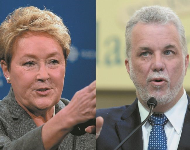 La chef du PQ, Pauline Marois, et le chef du PLQ, Philippe Couillard.