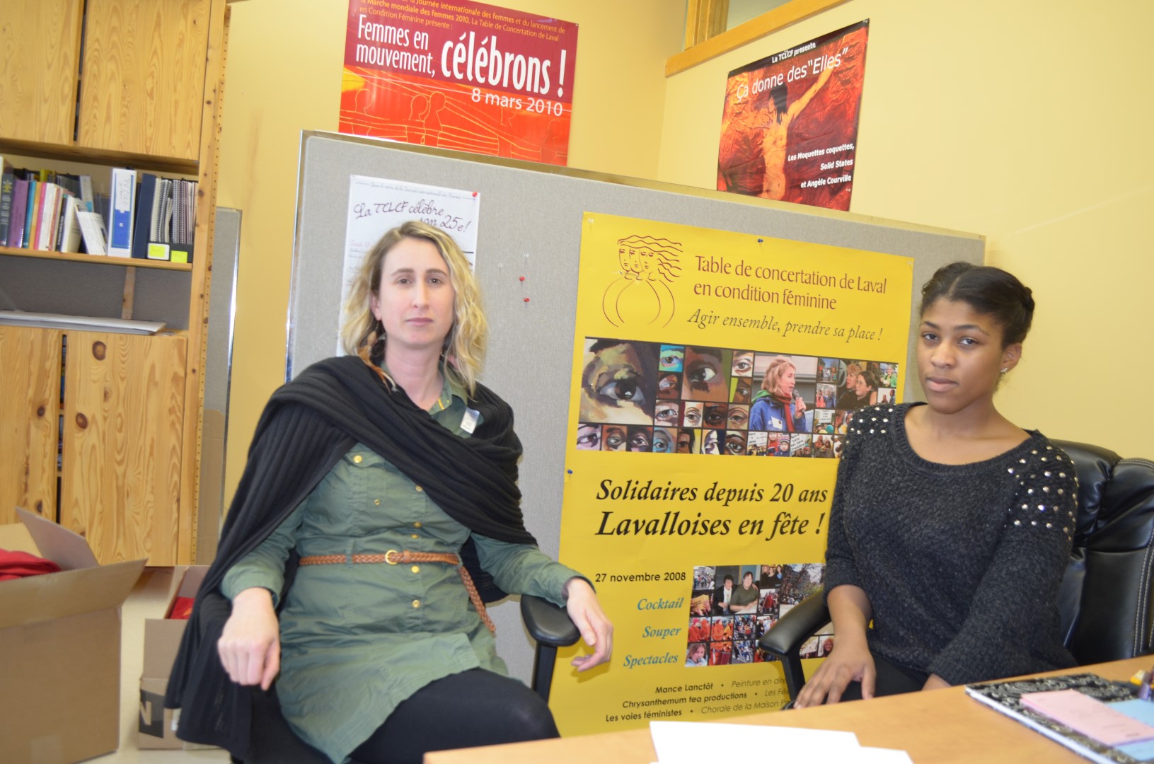 Marie-Eve Surprenant, coordonnatrice de la TCLCF et Samora Colas-Avril, stagiaire