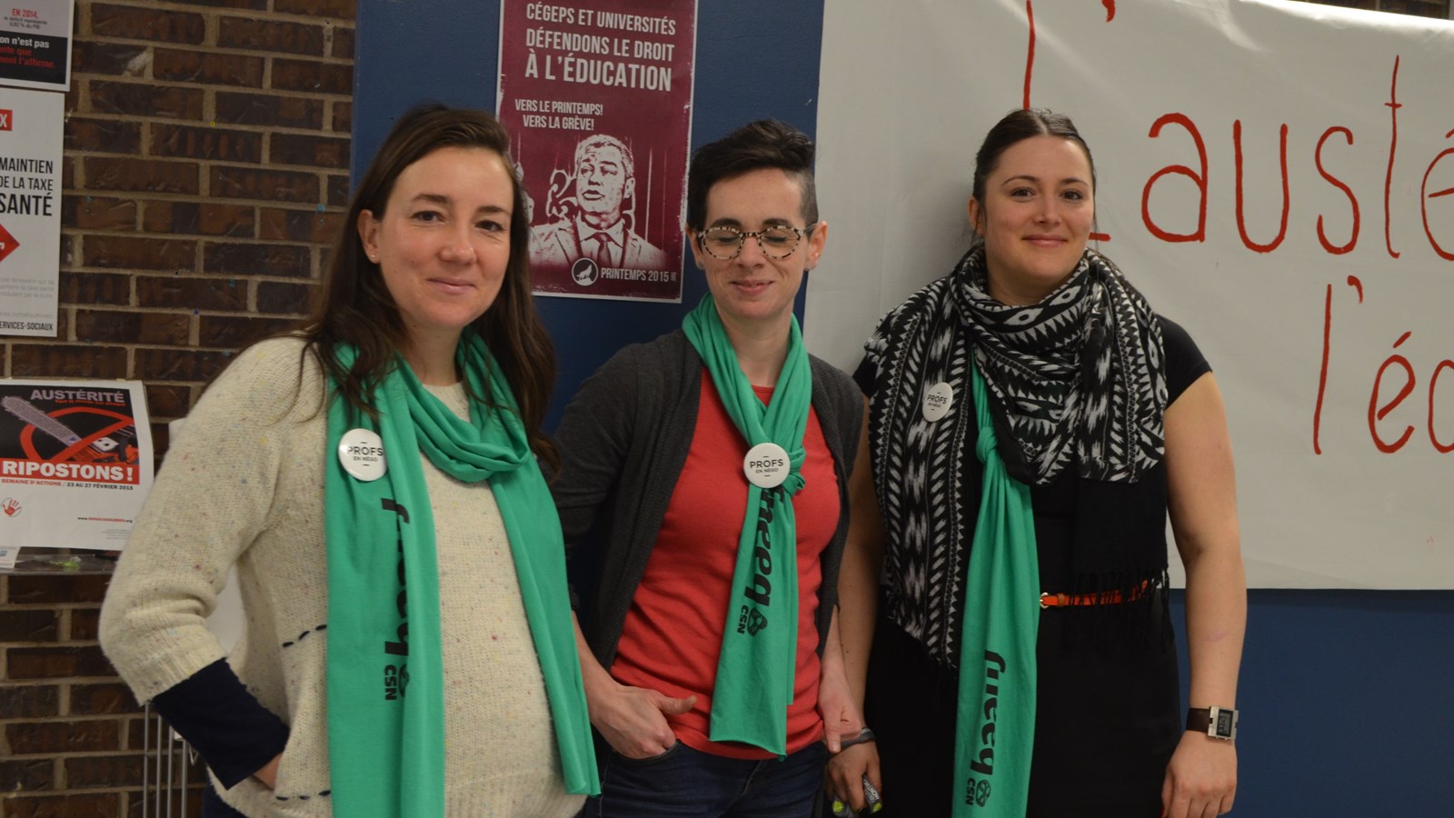 Christine Bélanger, Emilie Sarah Caravecchia et Janie Normand sont toutes les trois professeurs.