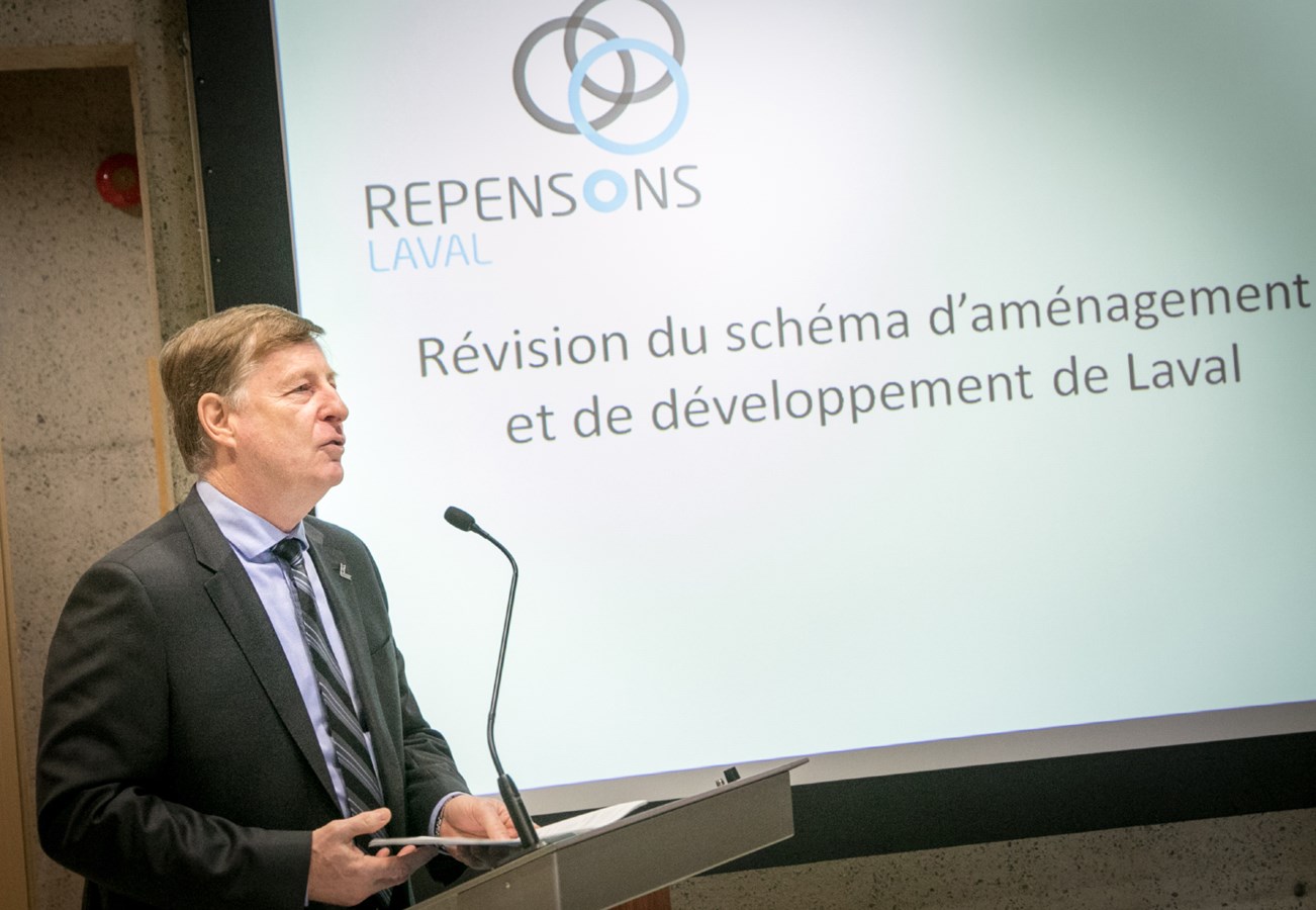 Le maire de Laval, Marc Demers, a annoncé le lancement officiel de la révision du schéma d'aménagement et de développement de Laval.