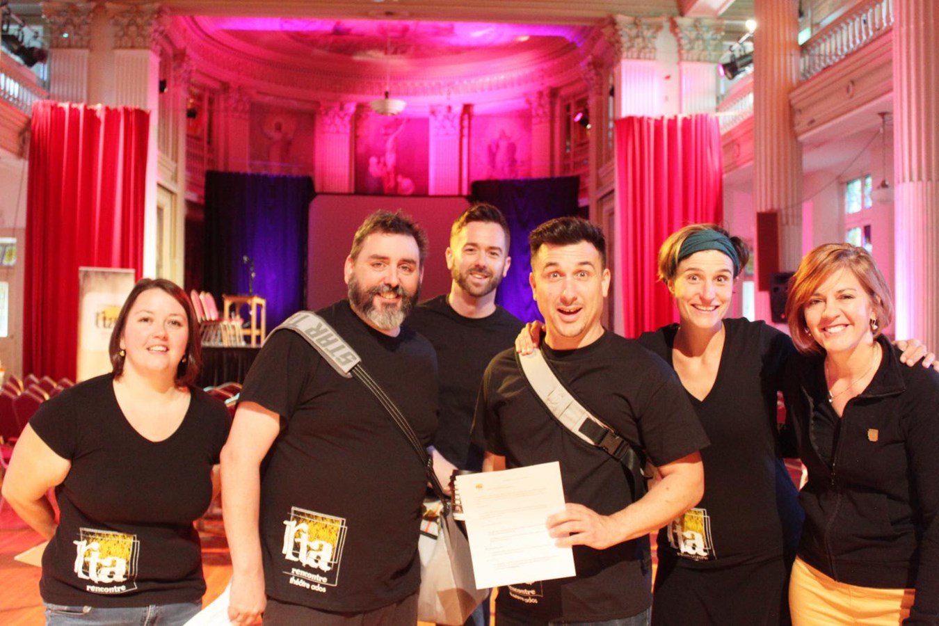 Quelques membres de l'équipe du projet: Suzanne Richard, Roberto Sierra, Patrice Lépine, Frédéric Barbusci, Salomé Corbo et Sylvie Lessard, Directrice générale et artistique de la RTA. 