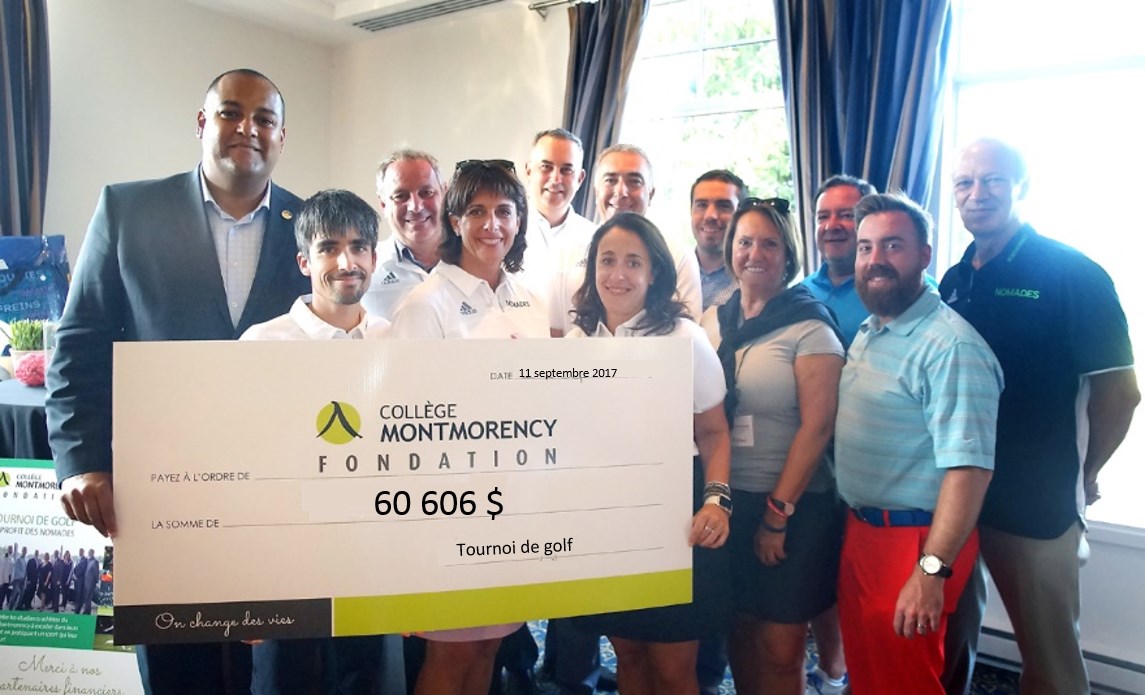 La Fondation du Collège Montmorency amasse 60 606 $ lors de la 30e édition de son tournoi de golf au profit des Nomades