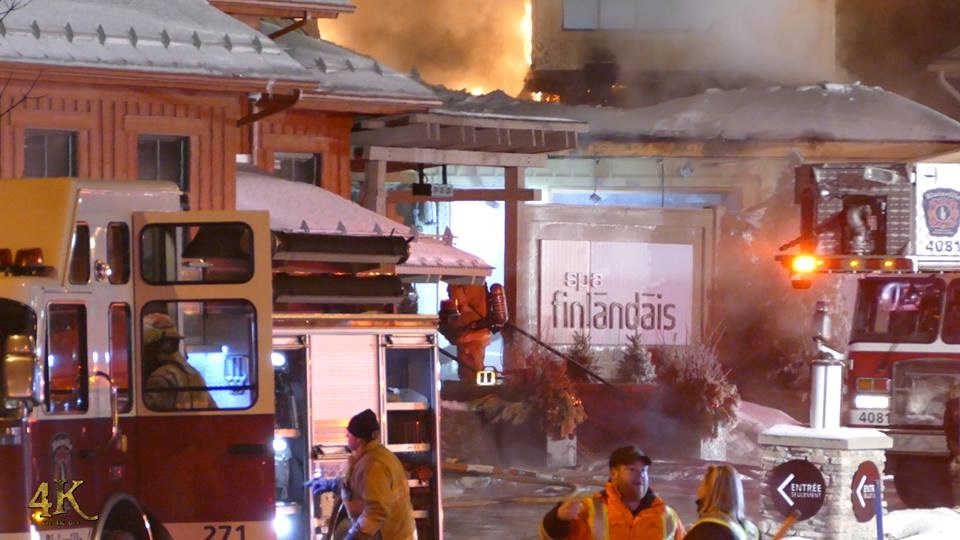 EN VIDÉO : Les flammes ravagent le spa Le Finlandais