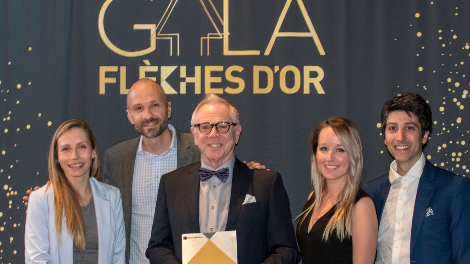 De gauche à droite : Marie-Josée Tremblay (Stratégies), Jonathan Prunier (OSM), Mark Morin, Andréanne Delisle et Anthony Tariot (Stratégies).
