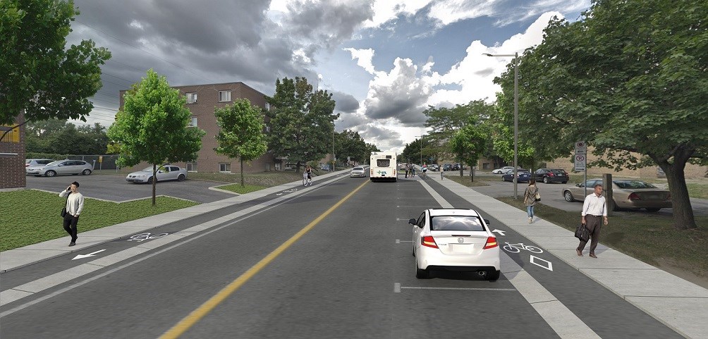 Voici le rendu de l'Avenue Ampère projeté par la Ville. 