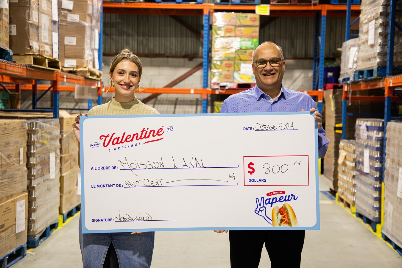 Valentine de Laval remettent 801$ au Centre de bénévolat et Moisson Laval.