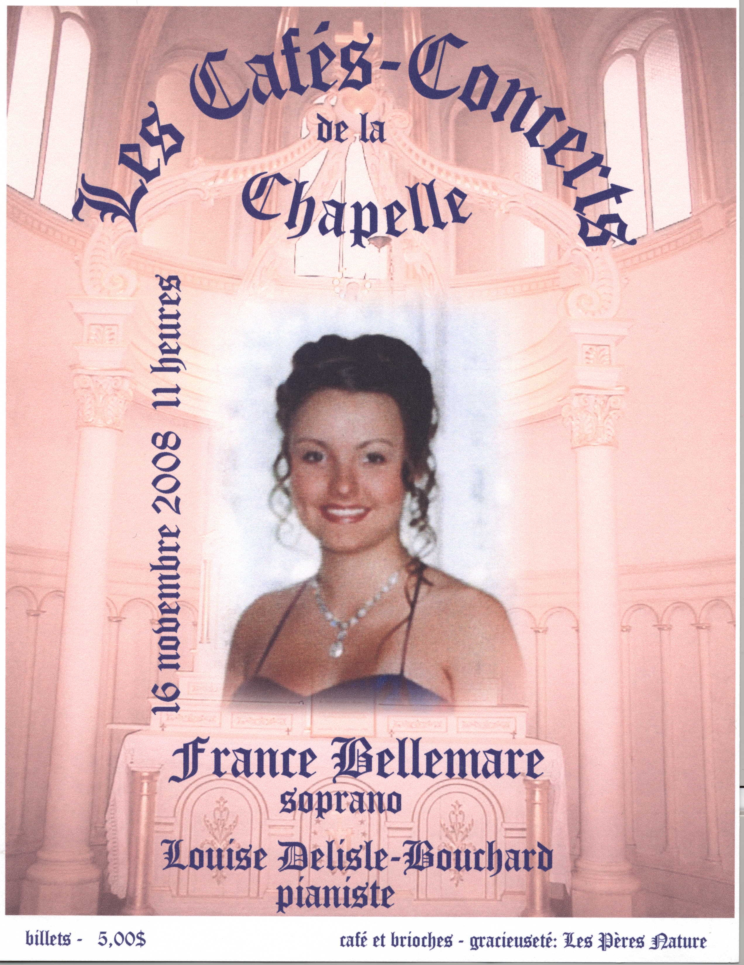 France Bellemare se produira à la Chapelle