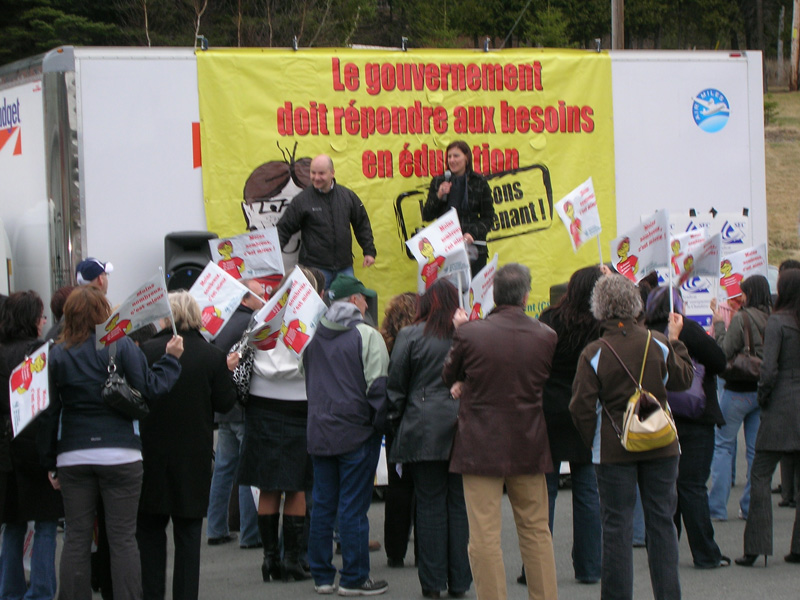 La Caravane de la Fédération des syndicats de l’enseignement de passage en Beauce