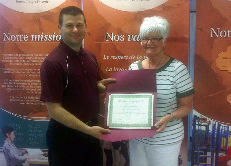 La Fédération des comités de parents du Québec récompense une bénévole de Saint-Éphrem