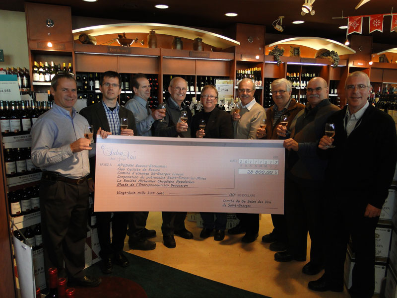 Le Salon des Vins remet une impressionnante somme de 28 800 $