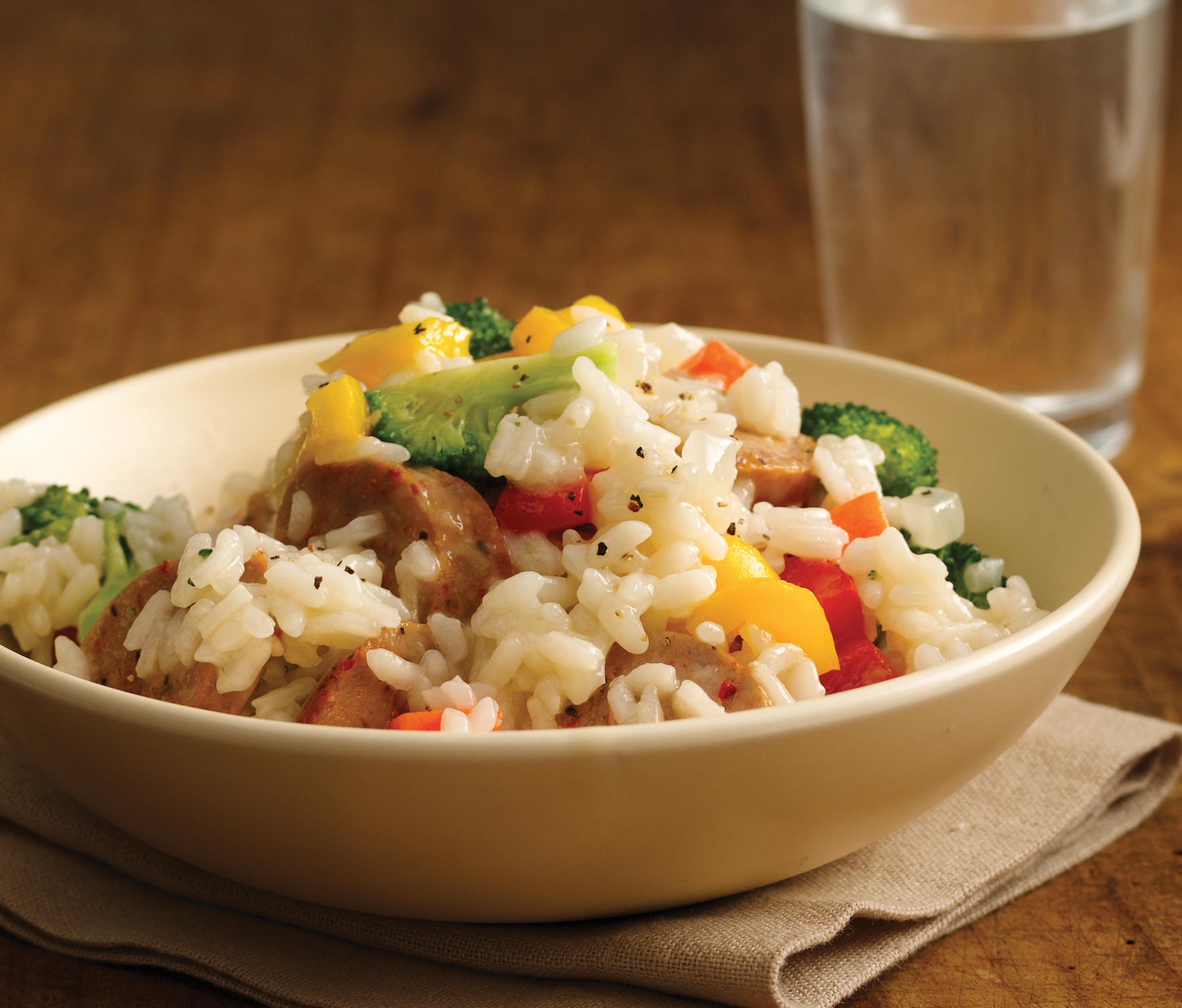 Recette de risotto primavera avec saucisses