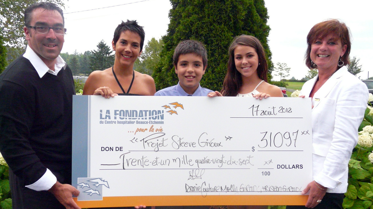 Le projet « Steeve Giroux » remet plus de 31 000 $ pour le service d'oncologie
