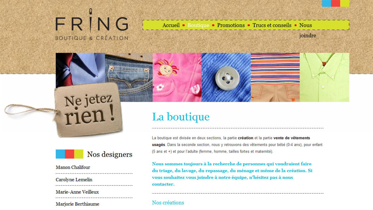 La Boutique Fring et Créations annonce sa fermeture