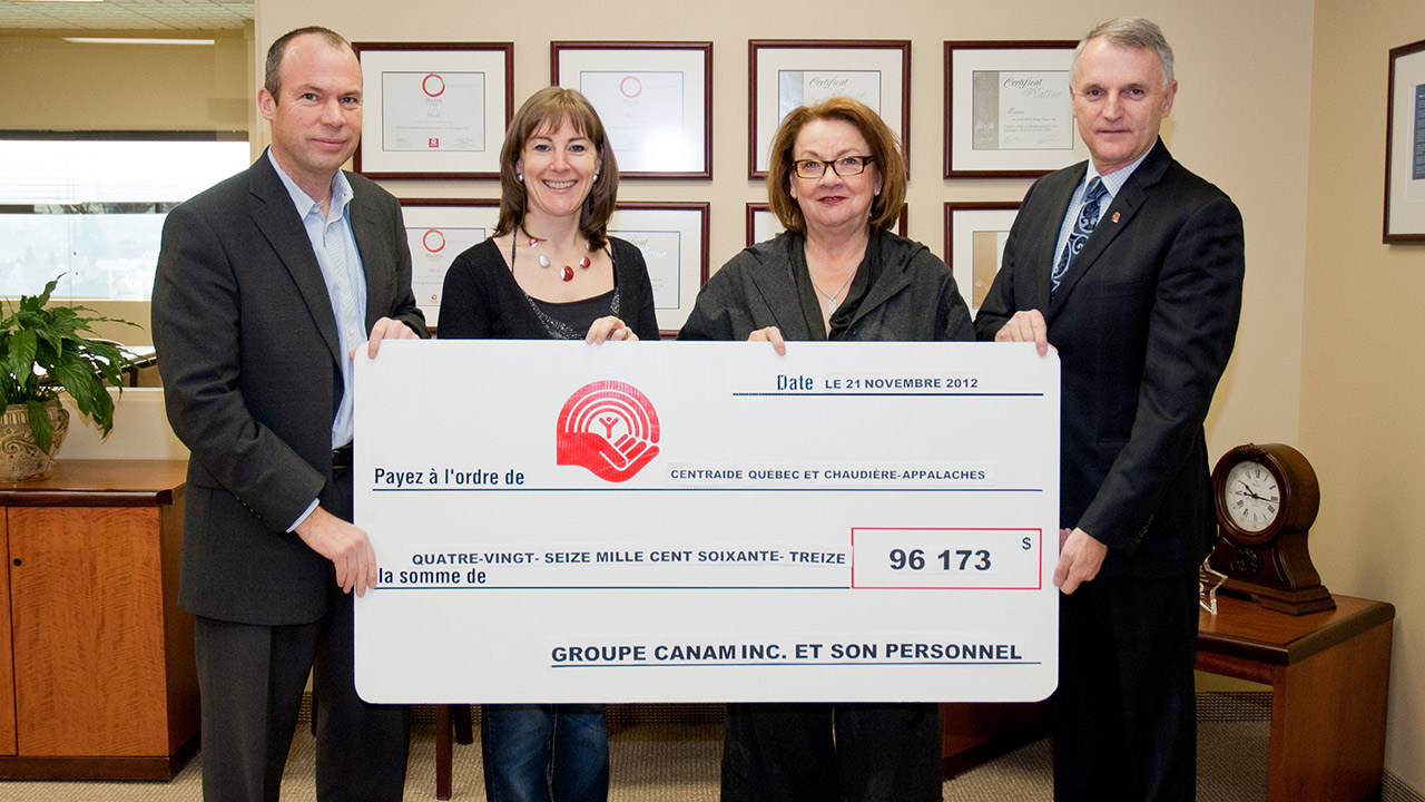Centraide obtient un solide appui du Groupe Canam