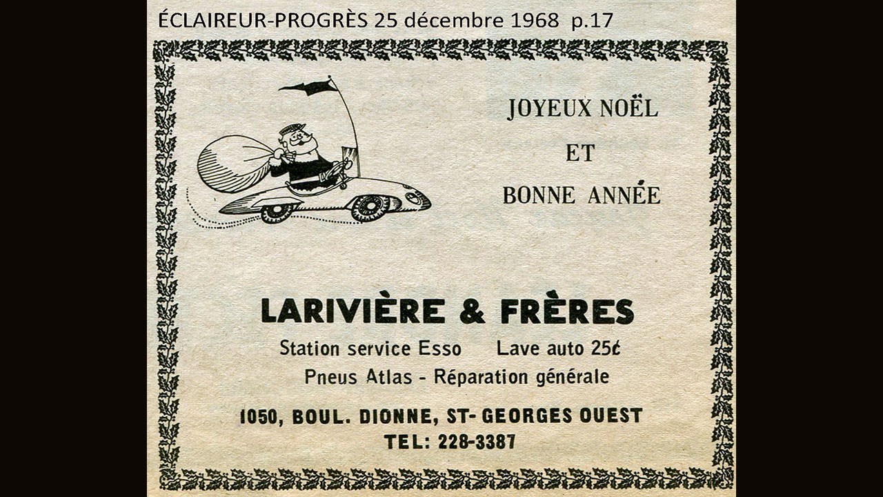 Le garage Larivière dans l'ouest en 1955