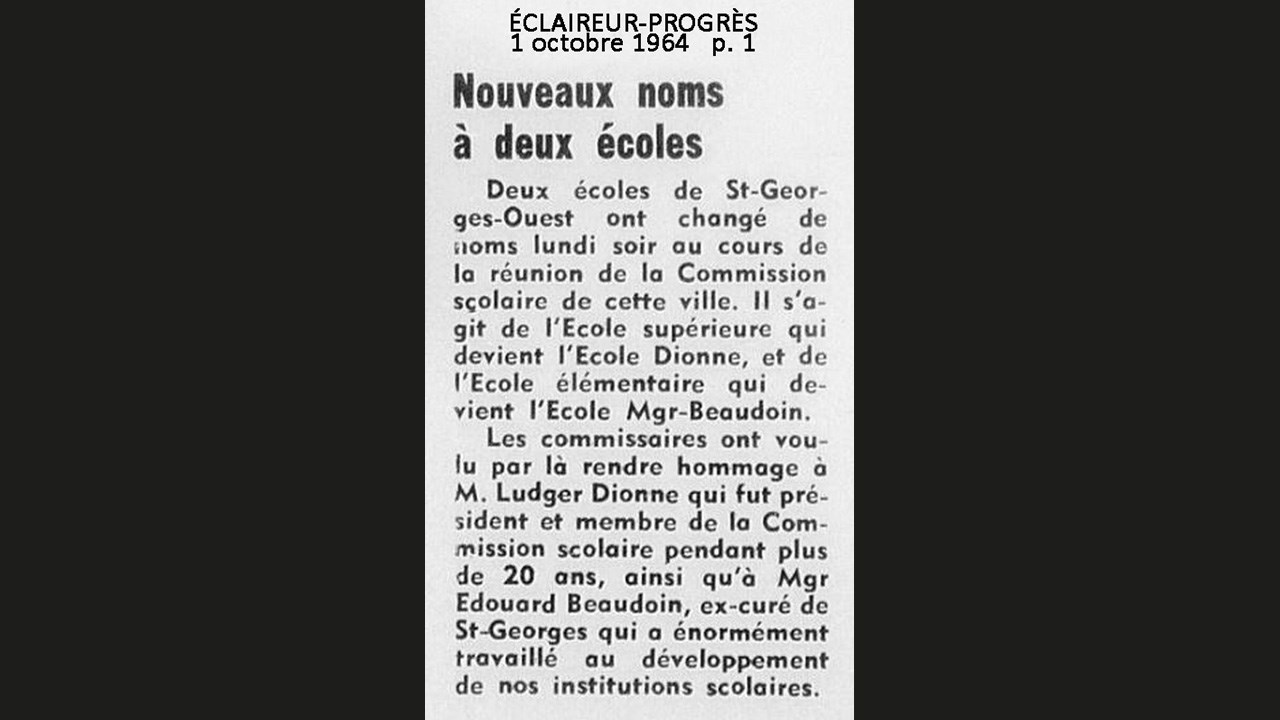 L'École Supérieure autrefois