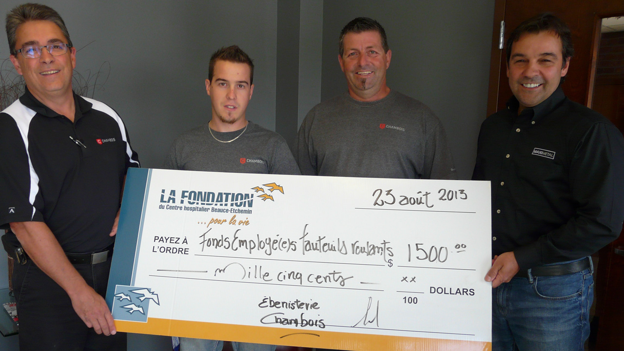 Ébénisterie Chambois appuie le Centre hospitalier Beauce-Etchemin