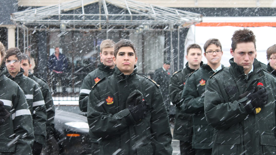 Trois corps de cadets étaient présents: Beauceville, Saint-Georges et Saint-Martin