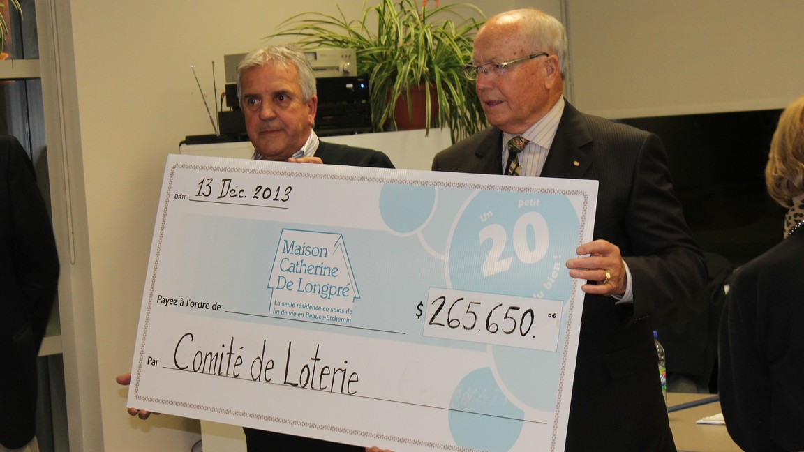 Un montant de 265 650$; voilà les bénéfices nets de la loterie 2013