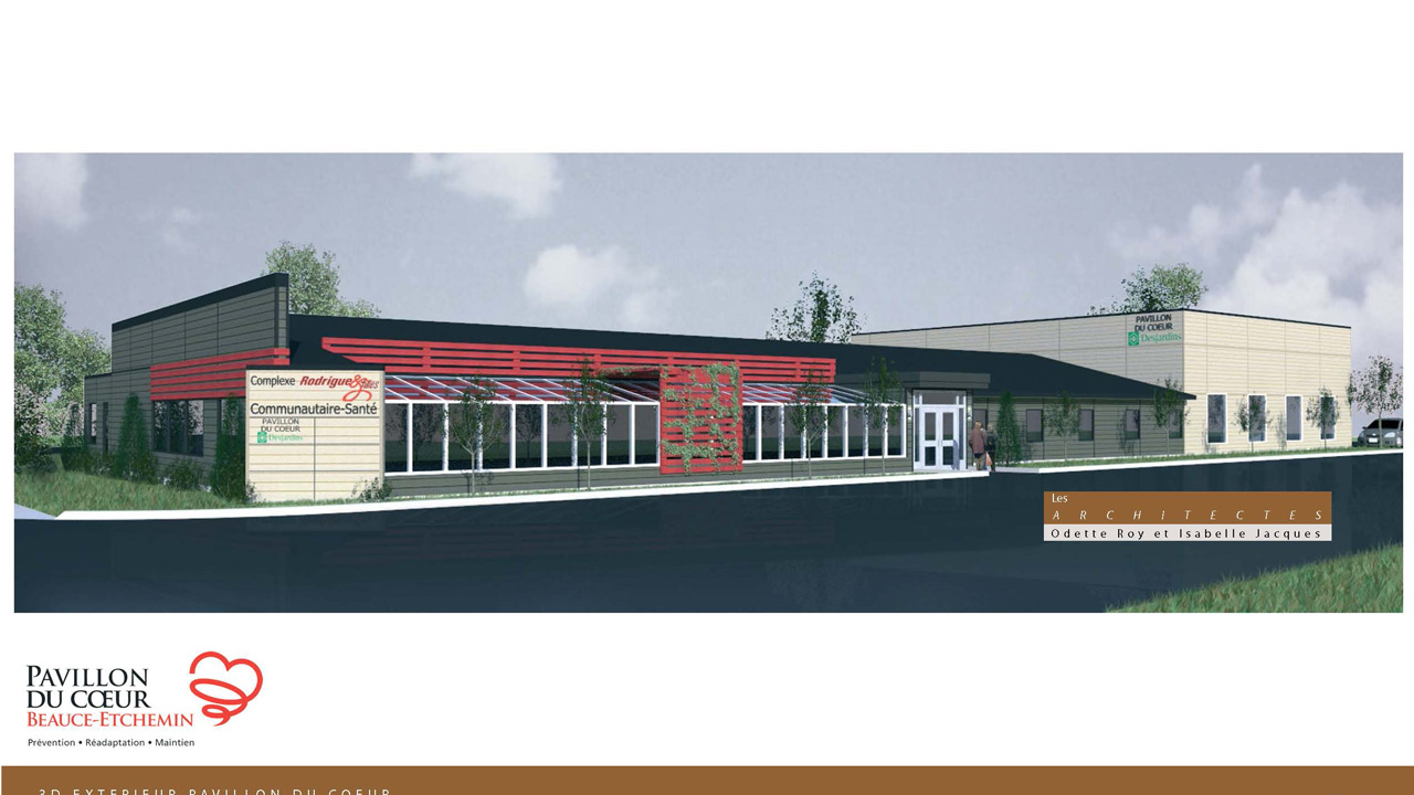 Une esquisse du projet du complexe santé du Pavillon du Coeur.