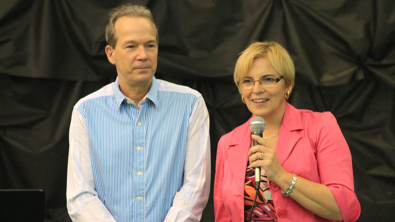 Richard Dulac et Marie-Josée Gamache respectivement, pro du TRB et présidente du conseil d'administration.
