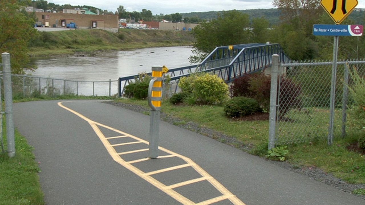 Il est interdit de promener un chien sur la piste en raison notamment de la présence de vélos.