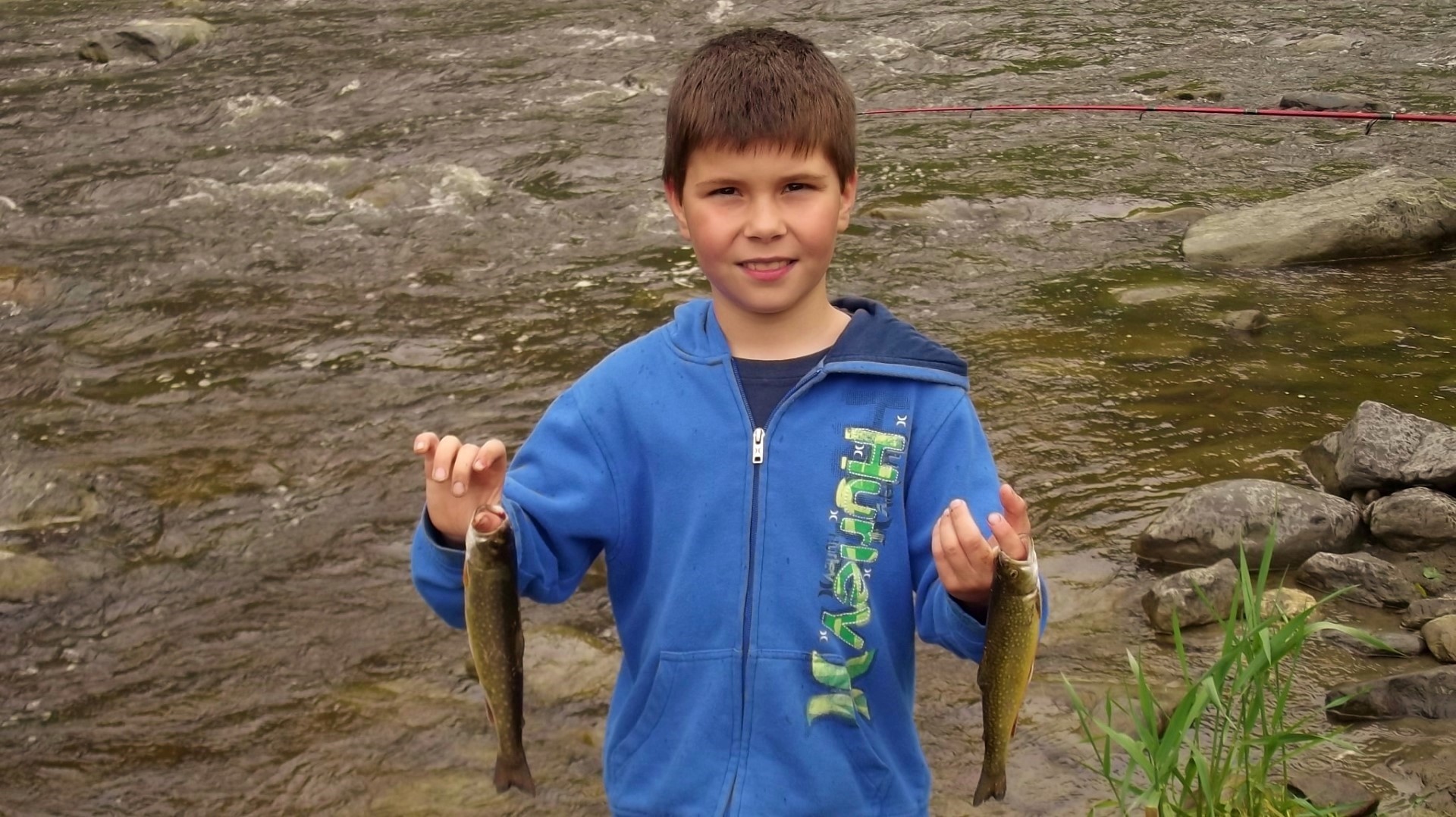 Le petit Mathis Paquet était très fier de ses deux prises