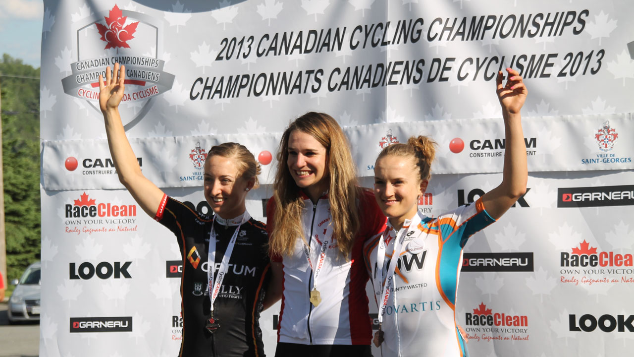 Les trois meilleures cyclistes de la journée.