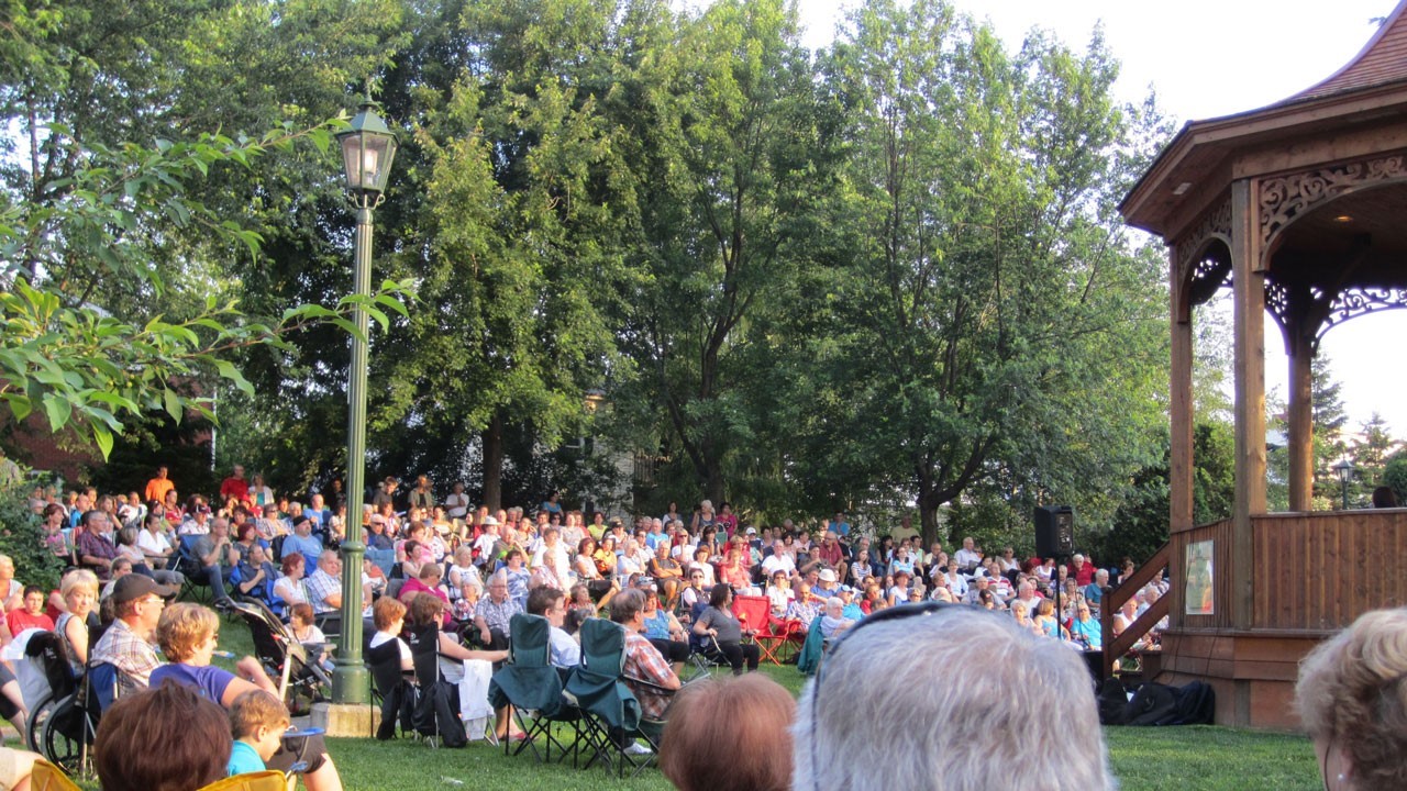 Plusieurs personnes profitent du spectacle en plein air