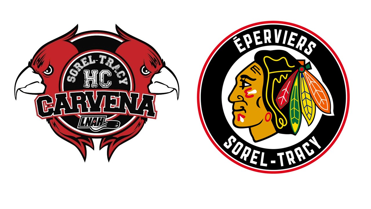 L'ancien et le nouveau logo de l'équipe de Sorel-Tracy dans la LNAH.