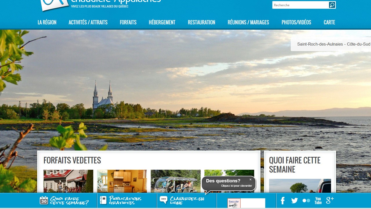 Le site Web de Tourisme Chaudière-Appalaches a atteint le million de visites l’an dernier et se dirige vers cette année un nouveau sommet: 1,4 M de visites