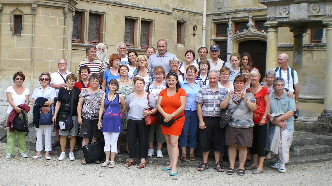 Les membres du Québec lors de la visite d'un château.