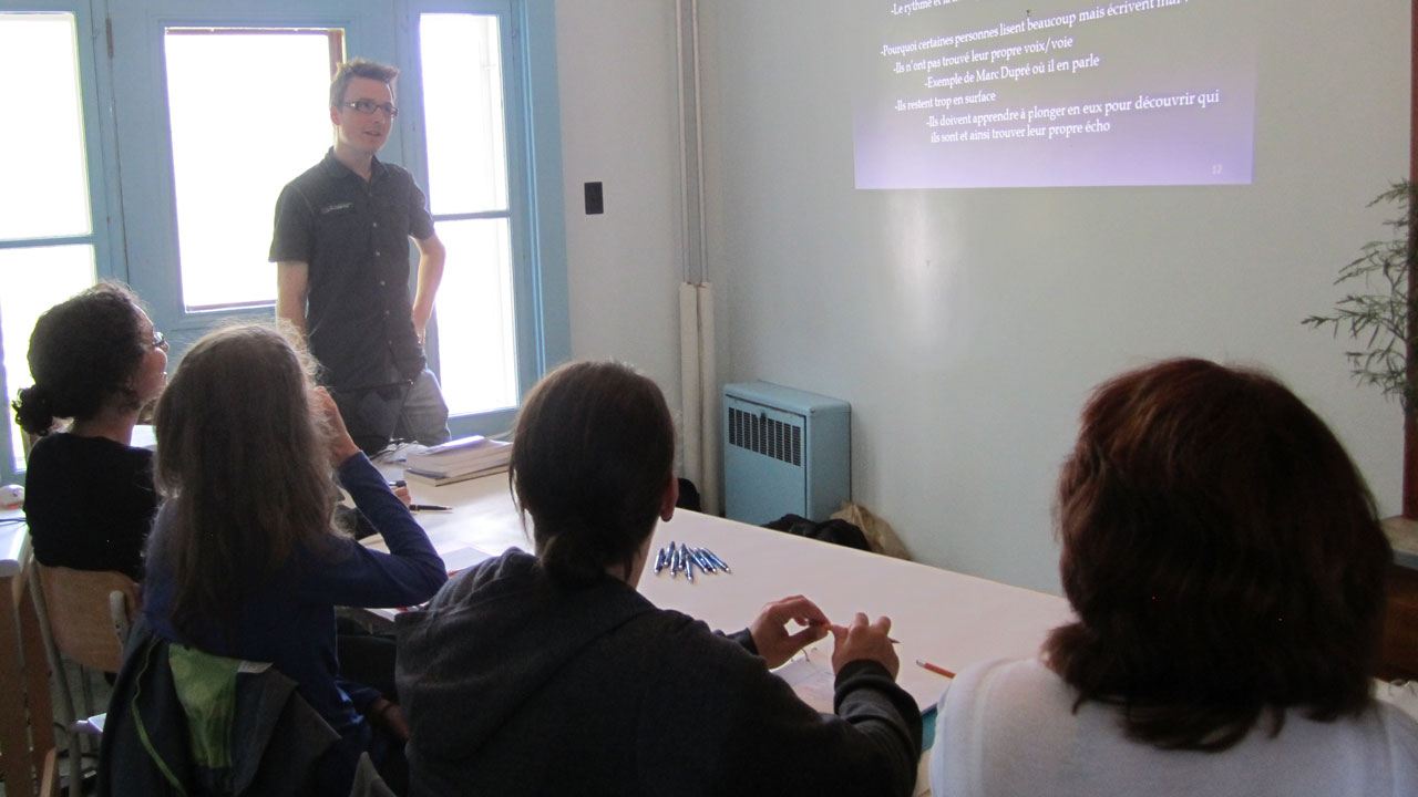 Alain Lessard, atelier d'initiation à la création littéraire