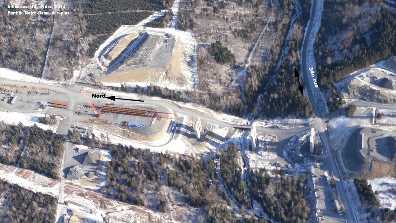 Autoroute 73 : le pont qui surplombera la rivière Gilbert fait son chemin