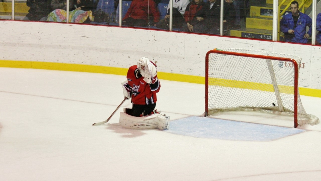 Hubert Morin n'a rien pu faire sur le tir parfait de Mathieu Brunelle.