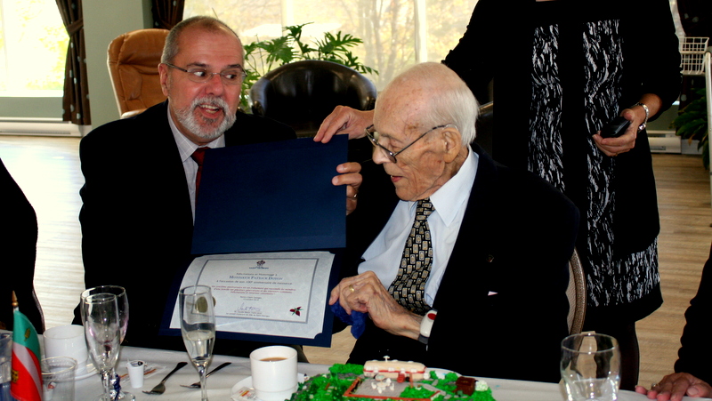 Célébration du 100e aniversaire de Patrick Doyon à Saint-Georges