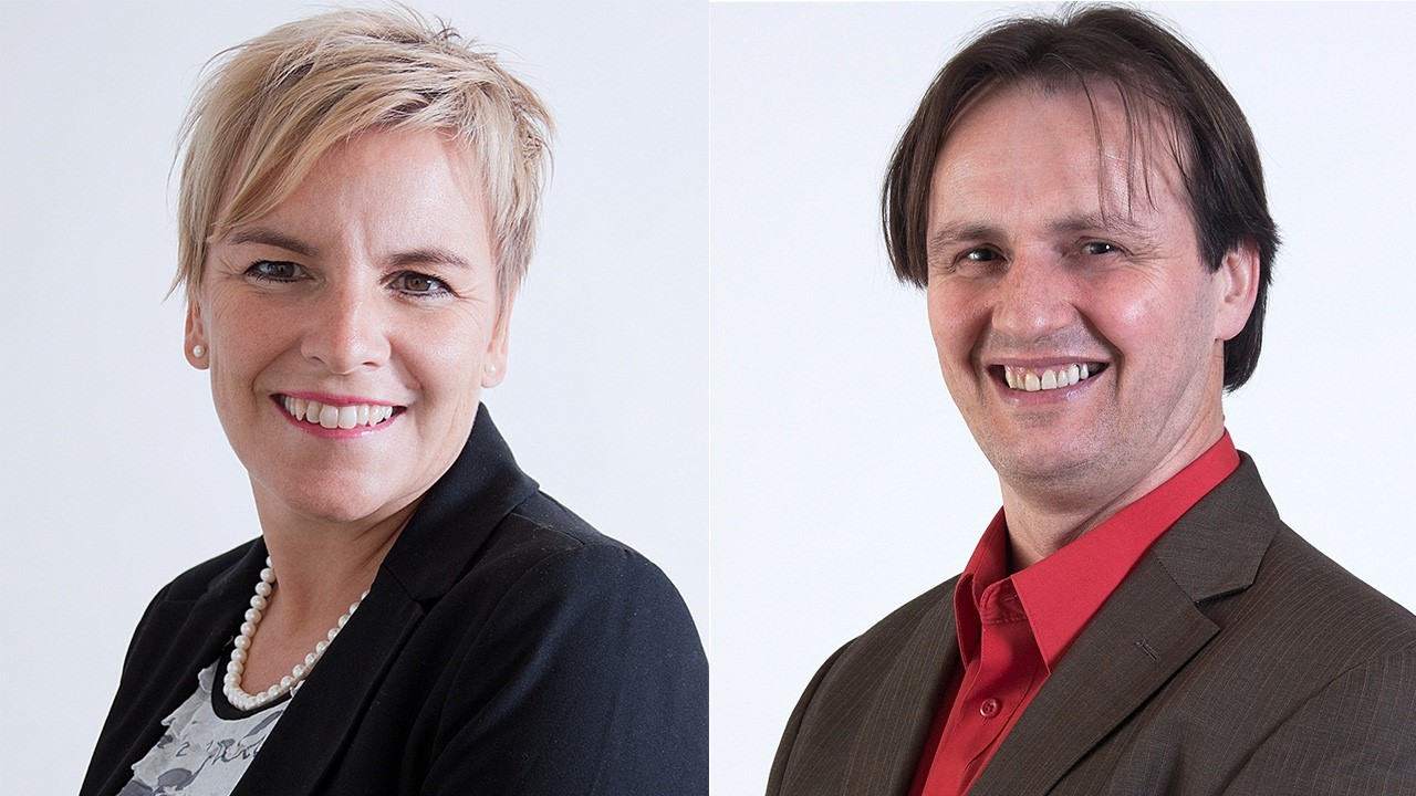 De gauche à droite: Marie-Josée Gamache, directrice générale adjointe au CSSSB, et Denis Lafontaine, directeur responsable de la démarche