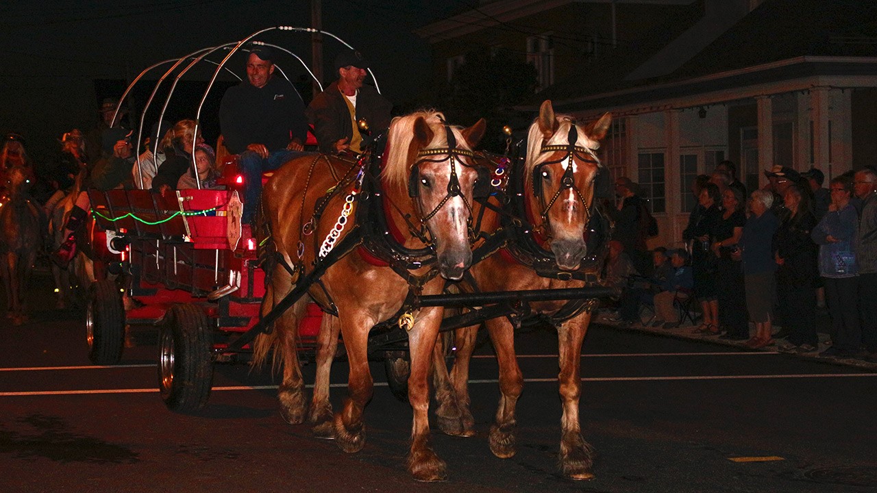 Après une première parade de jour qui s’est déroulé sous la pluie, voilà que Nashville remet ça avec, cette fois-ci, un défilé de chevaux et de voitures illuminés.
