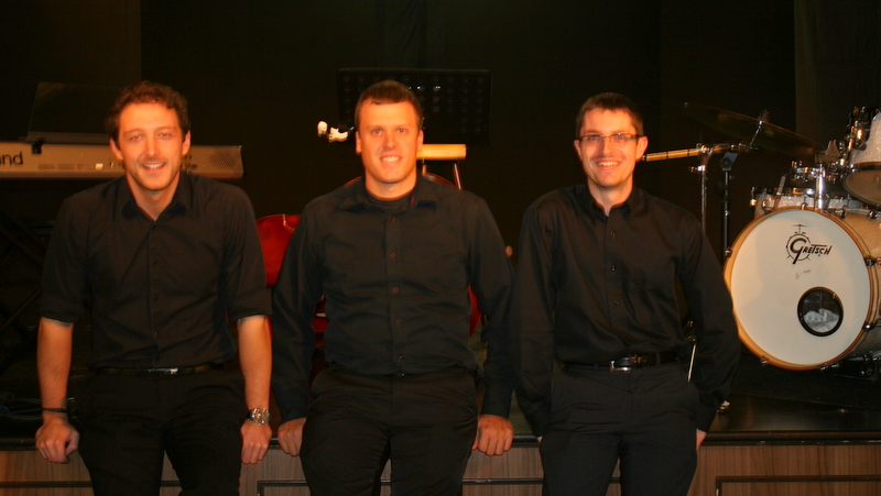 Le groupe Trois Fois Jazz avec Jean-William Mantha, Francis Laroche et Mathieu Demers