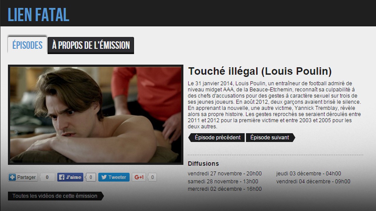Canal D diffusera une émission sur les actes de Louis Poulin.