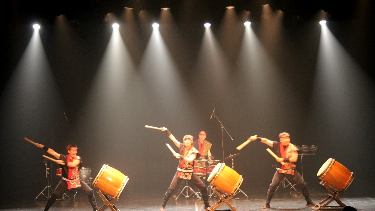 La formation Fubuki Daiko était à Saint-Georges ce vendredi 22 mai afin de faire découvrir un art traditionnel japonais, leTaiko.