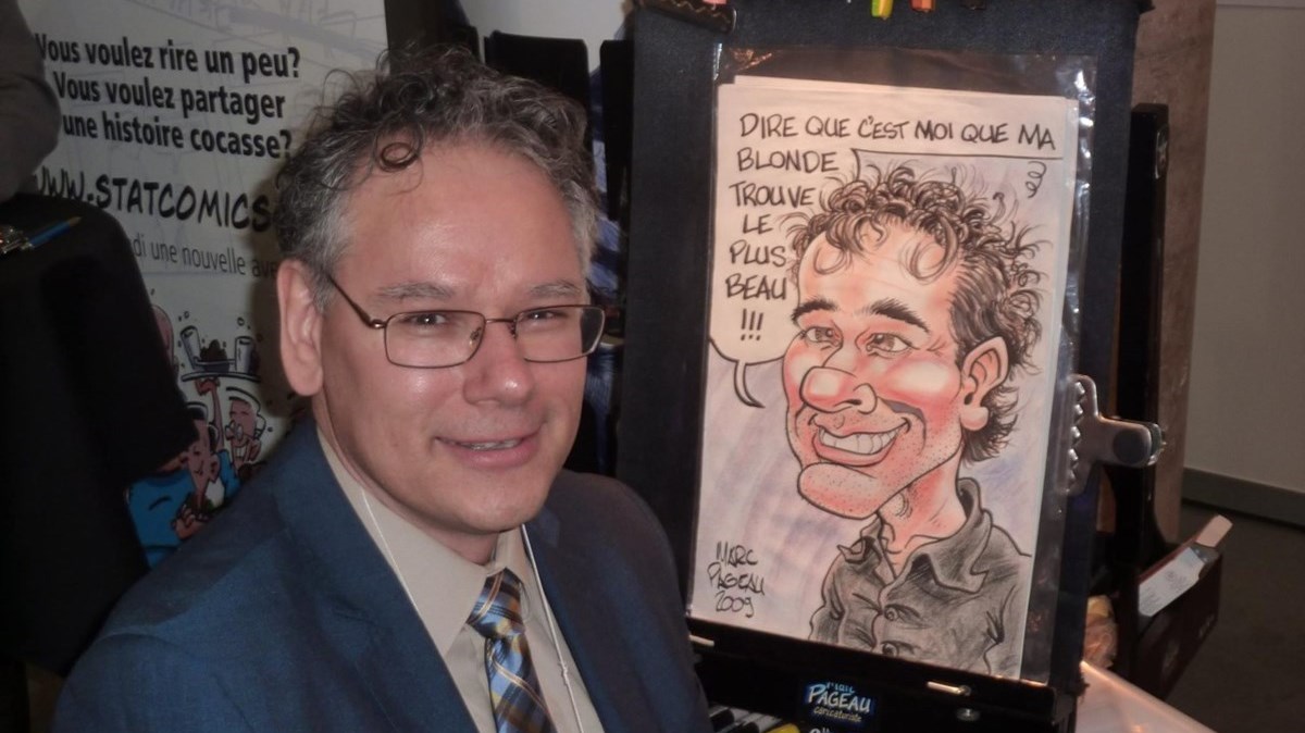 Le caricaturiste Marc Pageau sera présent à la librairie Sélect samedi prochain pour réaliser des portraits en direct de celles et ceux qui accepteront de poser pour lui.