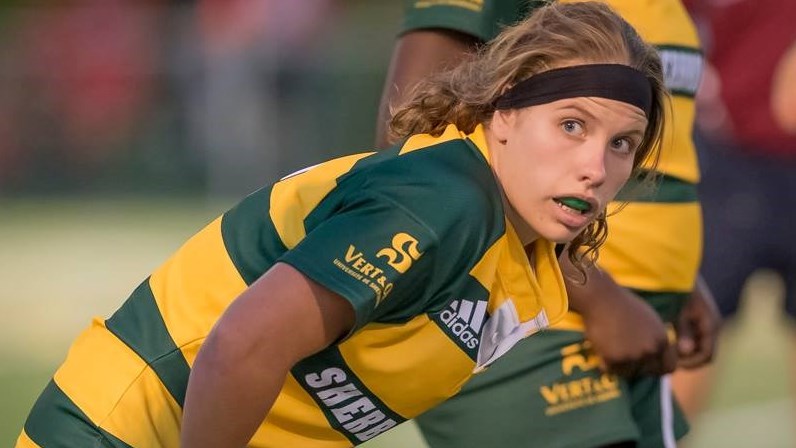 Lya Jolicoeur lorsqu'elle évoluait avec le Vert et Or de l'Université de Sherbrooke