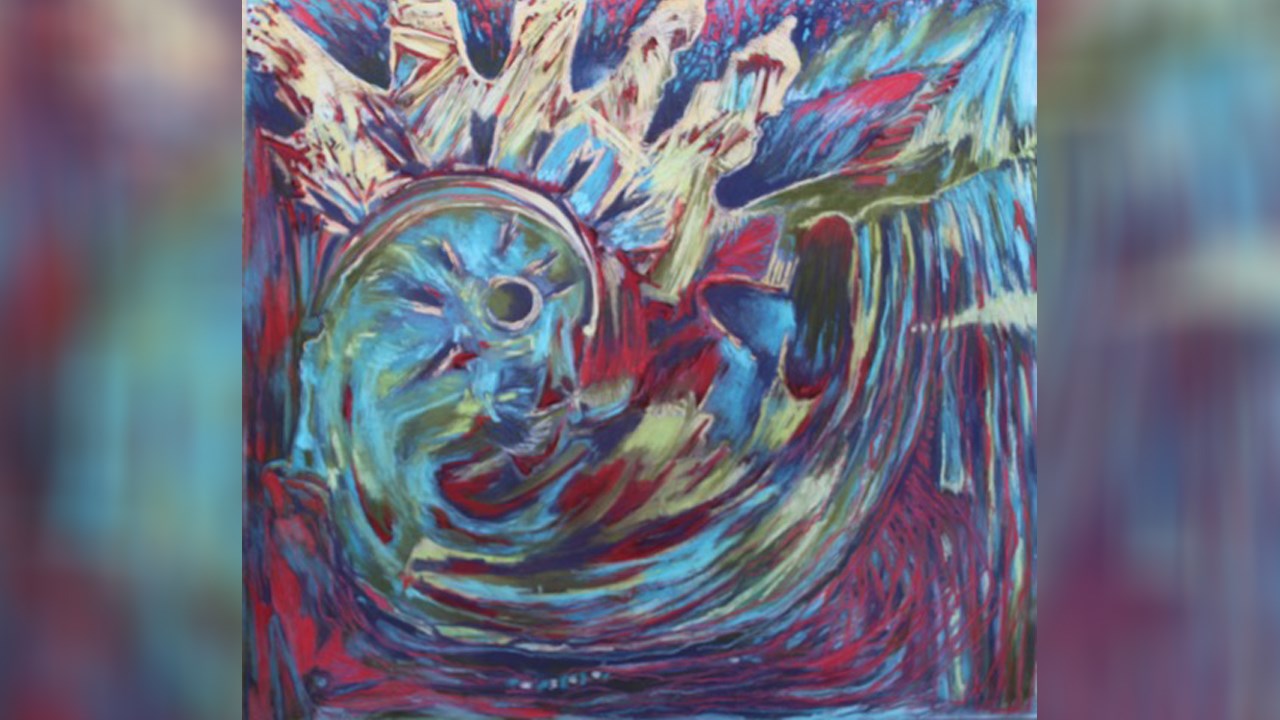 « Fragment » — pastel sec sur feuille de verre