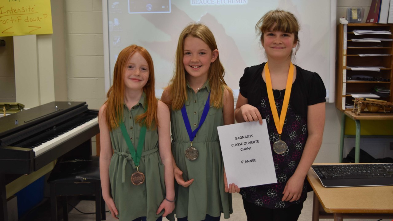 Classe ouverte, 4e- Bronze : Mia Bolduc, Argent : Agathe Olsen, Or : Mélodie Lacroix.