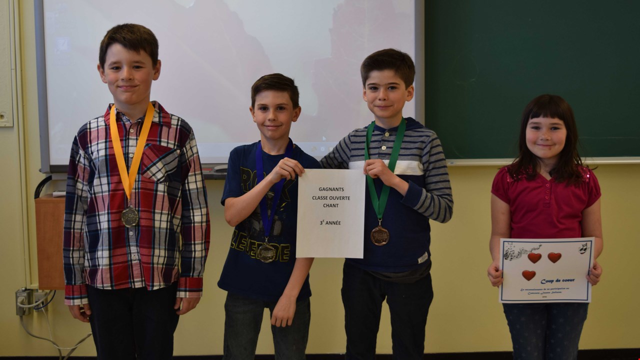 Classe ouverte, 3e - Or : Julien Gilbert, Argent : Tristan Boulet, Bronze : Édouard Mercier, Coup de cœur: Élise Marquis.