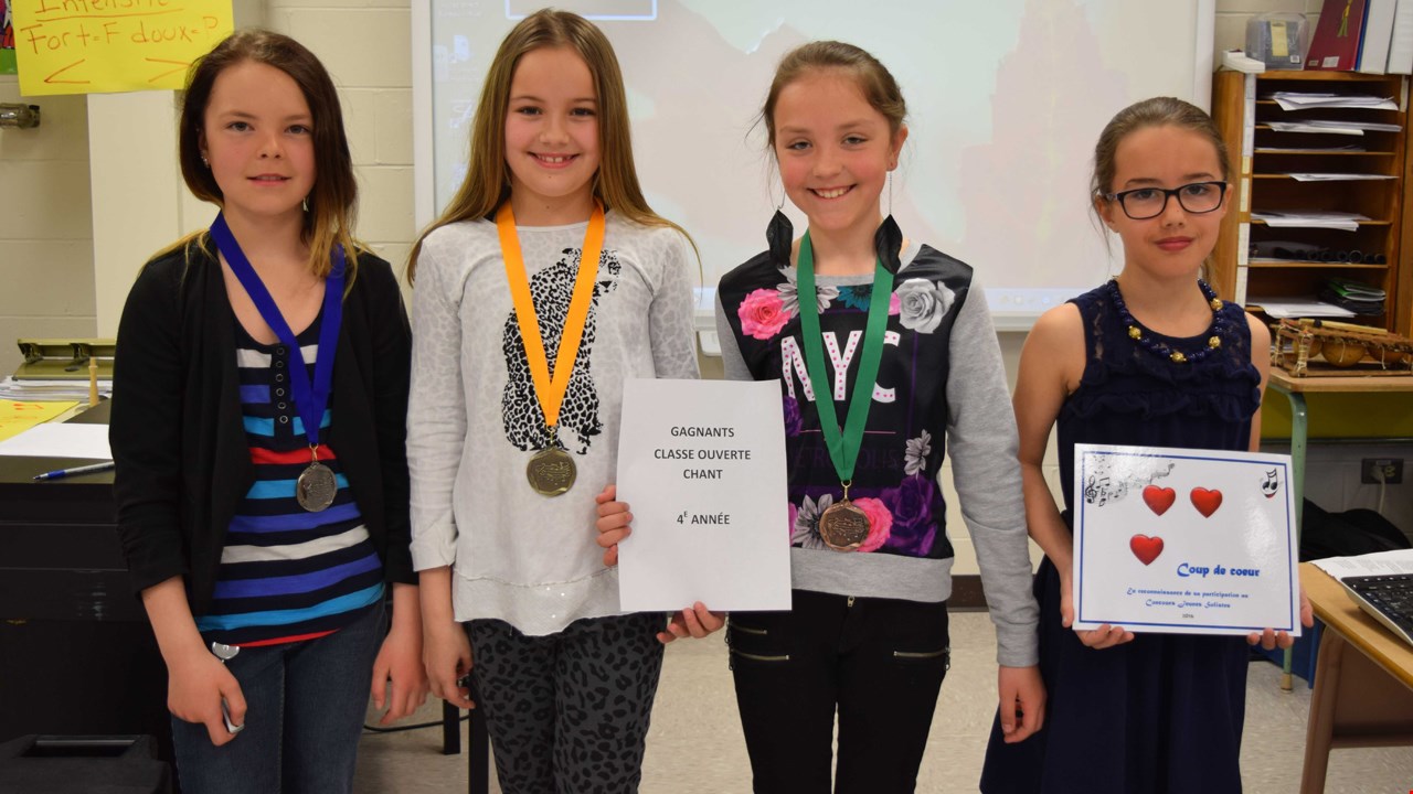 Classe ouverte, 4e- Argent: Madyson Bernier, Or : Alysson Patry, Bronze : Élodie Paquet, Coup de cœur : Annabelle Pépin.