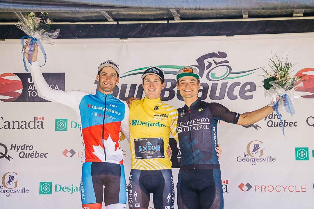 Gregory Daniel (au centre), Hugo Houle (à gauche) et Diégo Milan Jimenz (à droite)