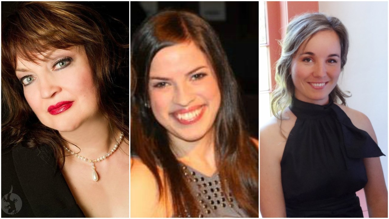 De gauche à droite, la soprano Rachelle Thibodeau sera accompagnée par la violoniste Hélène Therrien et par la pianiste Andrée-Anne Caron.