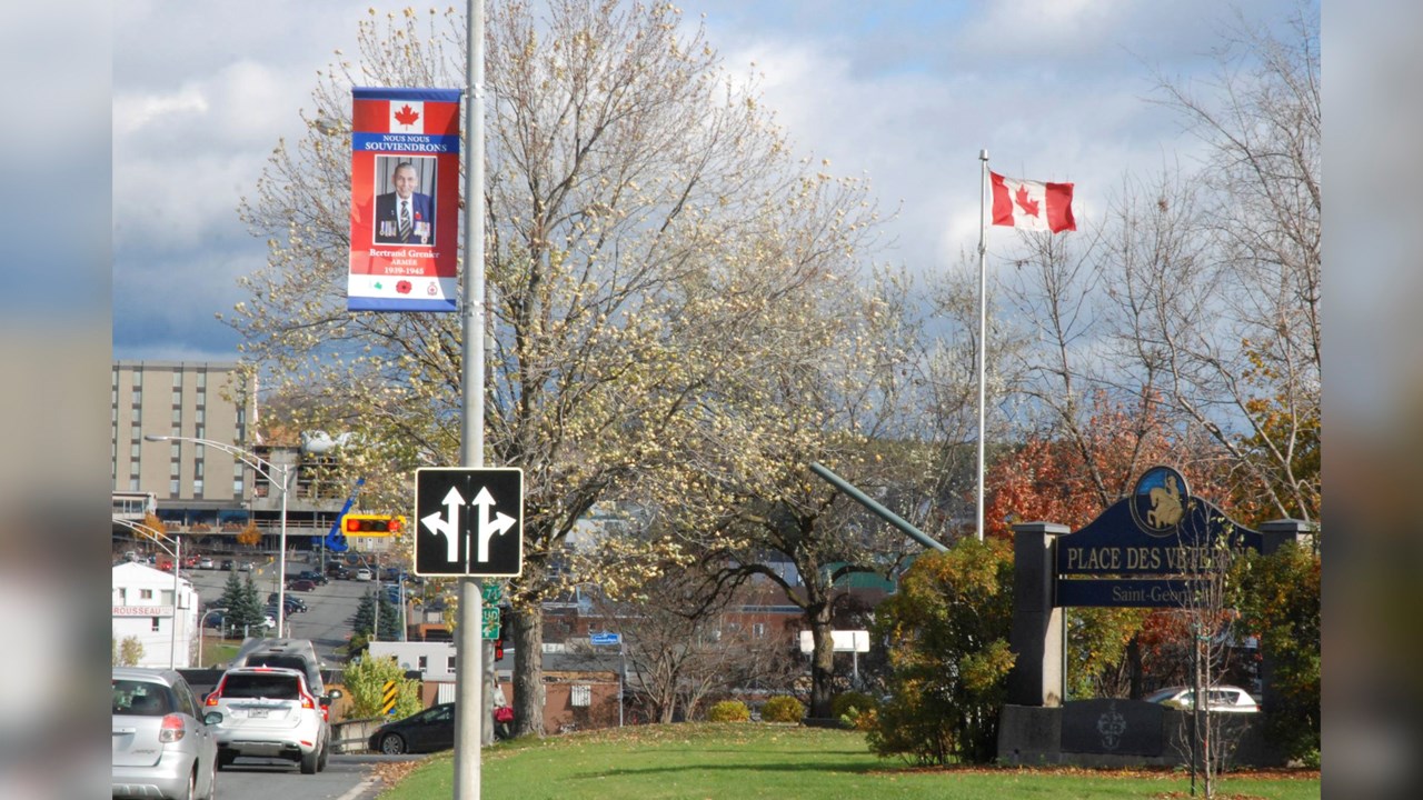 Un total de 48 oriflammes installées en Beauce en hommage aux vétérans